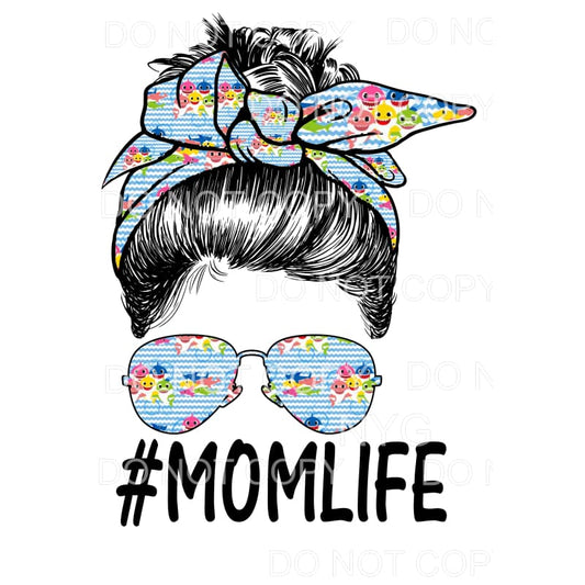 Messy Bun baby Shark # 1 Mama - Mimi - Mom - Nana other 