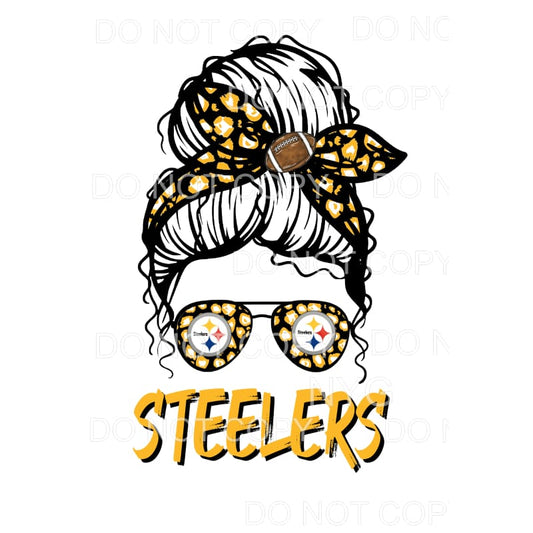 Messy Bun Steelers # 596 Sublimation transfers - Heat 