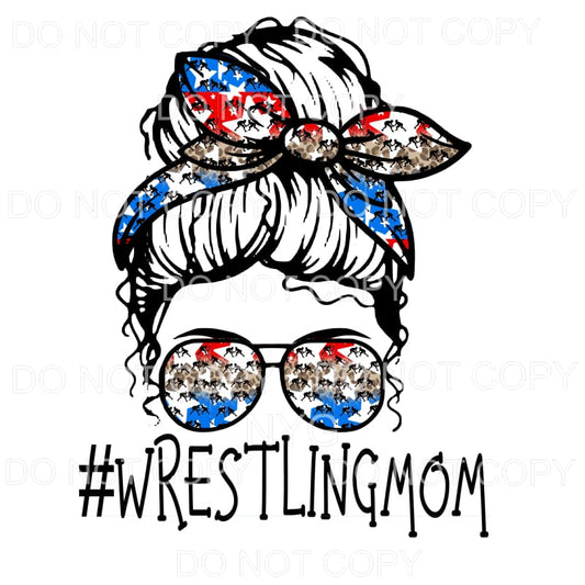 Messy Bun Wrestling Mom # 1 Sublimation transfers - Heat 