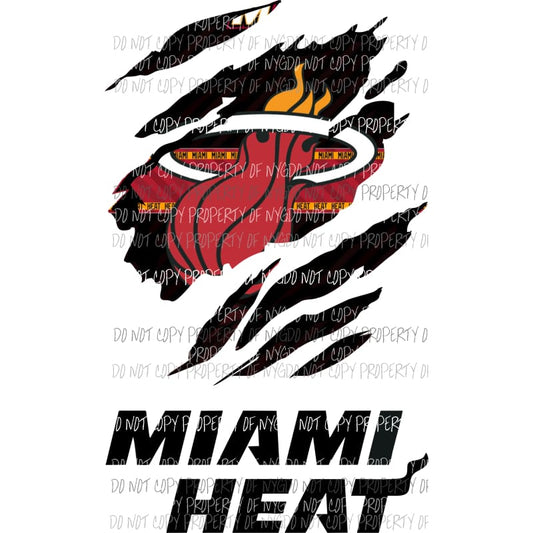 Miami Heat ripped design Sublimation transfers Heat Transfer