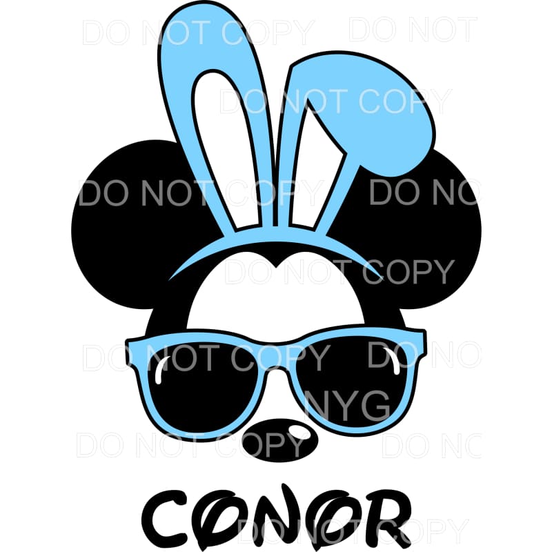 Mickey Blue Bunny Ears Sunglasses Disney Sublimation 