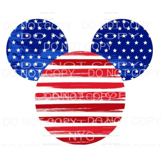 Mickey Ears Flag American USA Red White Blue Sublimation 