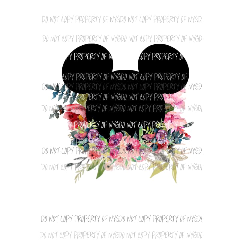 Mickey with flowers # 1 Sublimation transfers Heat Transfer