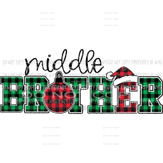 MIDDLE BROTHER buffalo plaid ornament santa hat Sublimation transfers Heat Transfer