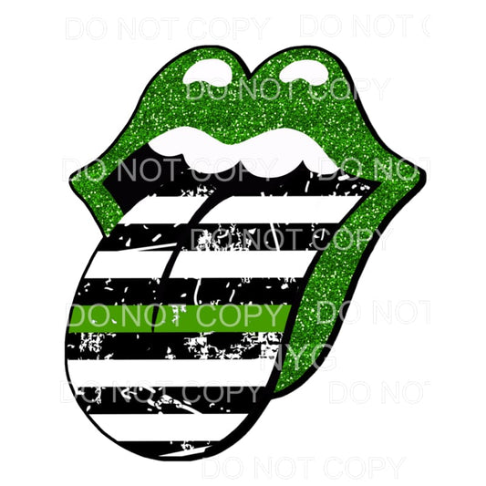Military Thin Green Line Rolling Stones Lips #1 Sublimation 