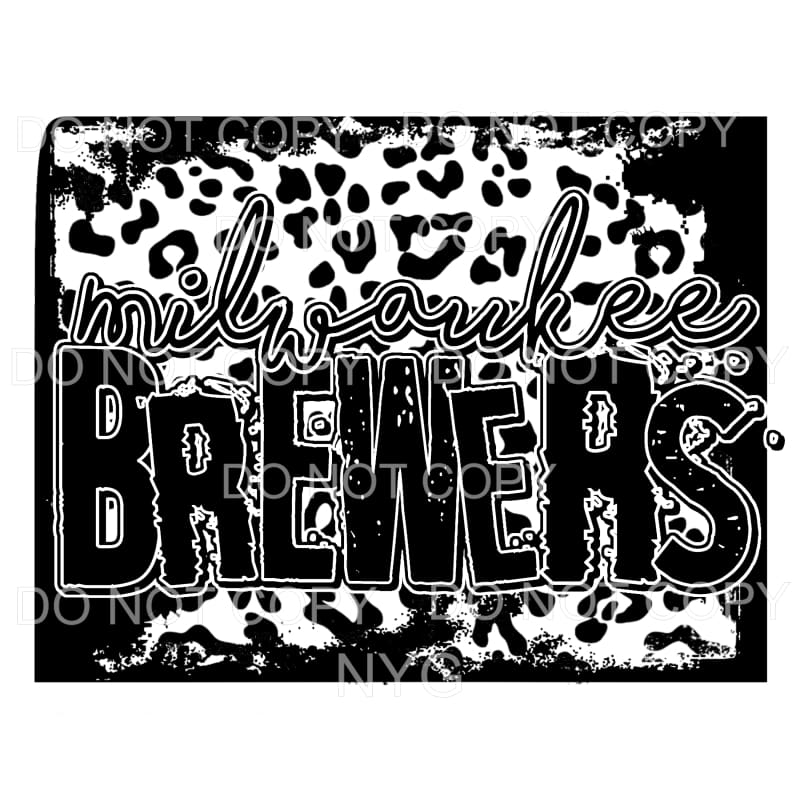 Milwaukee Brewers Baseball Black Leopard Sublimation 