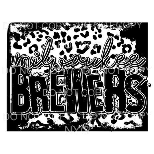 Milwaukee Brewers Baseball Black Leopard Sublimation 