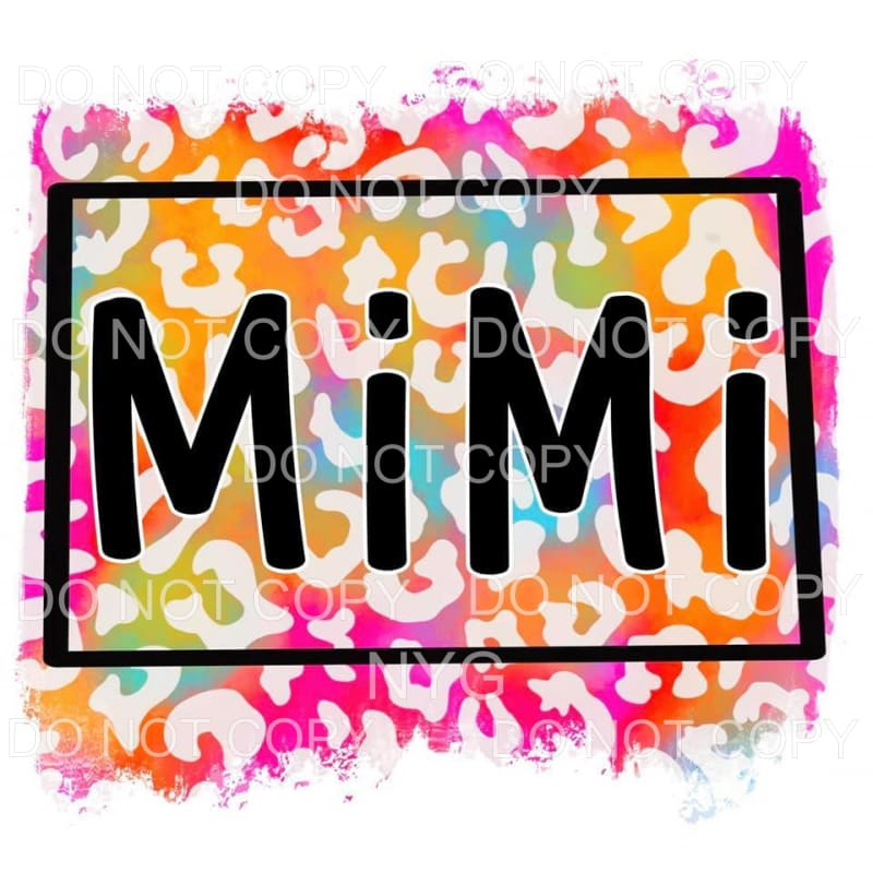 Mimi Framed Colorful Leopard Background #1726 Sublimation 