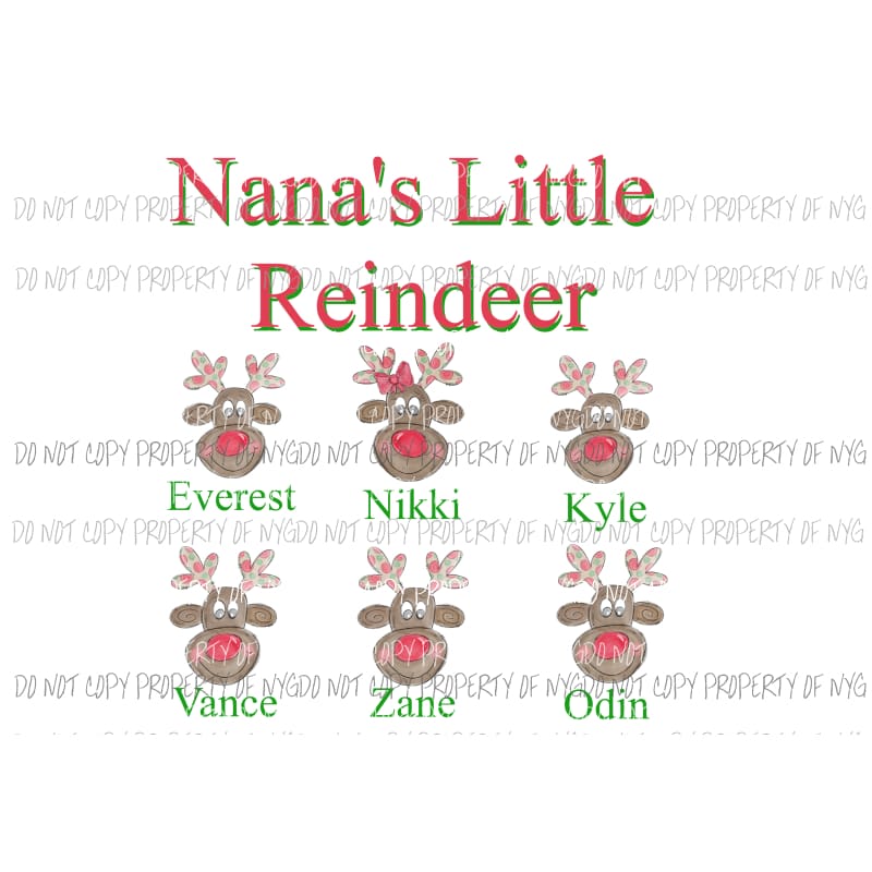 Mimi - Mom - Nana Little Reindeer Up too 3 reindeer names if you need more contact me write in notes the names boy or girl other names in
