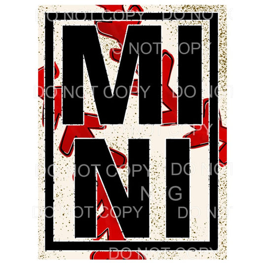 Mini Baseball Stacked Framed Sublimation transfers - Heat 