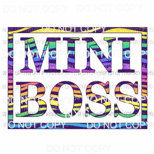 Mini Boss #3 zebra Sublimation transfers Heat Transfer