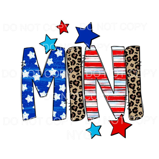 Mini Flag Leopard Stars Stripes 4th of July USA America 