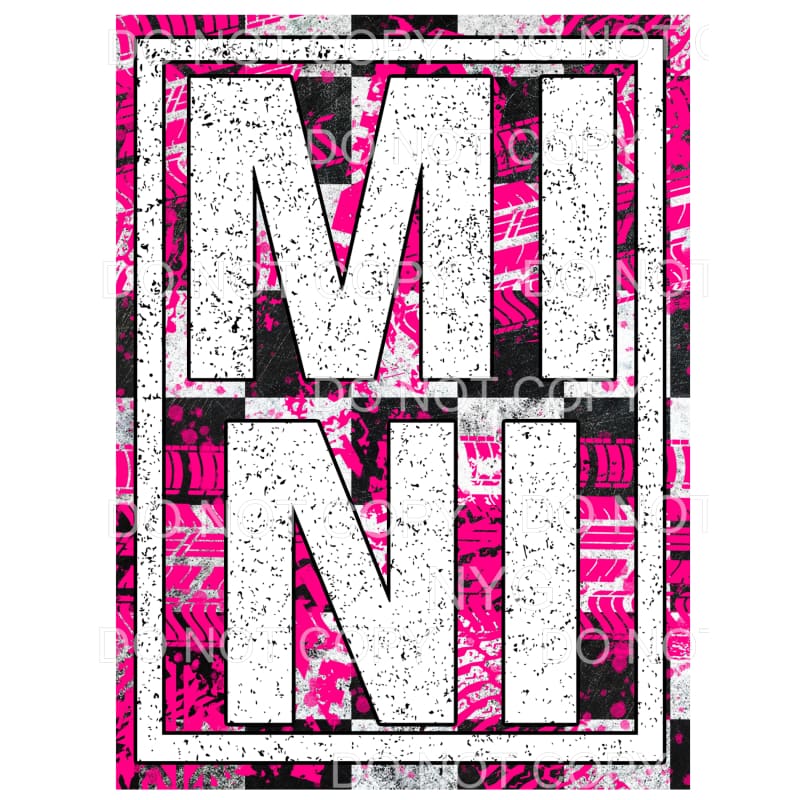 Mini Hot Pink Black White Framed Sublimation transfers - 