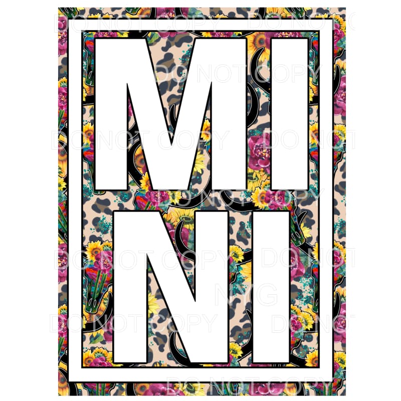 Mini Leopard Floral Framed Sublimation transfers - Heat 