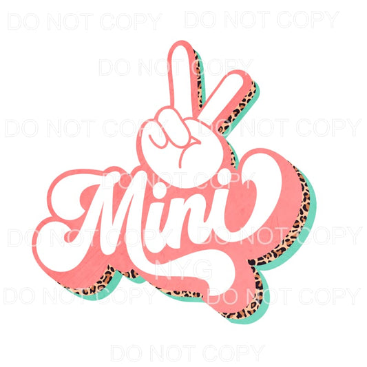 Mini Leopard Retro Peace Teal Pink Sublimation transfers - 