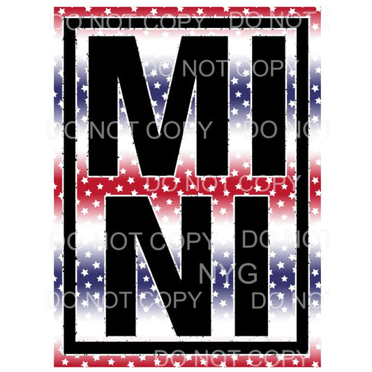 Mini Patriotic Black Frame #1 Sublimation transfers - Heat 