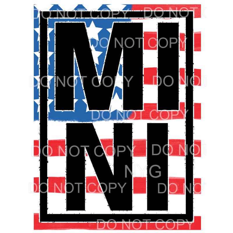 Mini Patriotic Black Frame #3 Sublimation transfers - Heat 