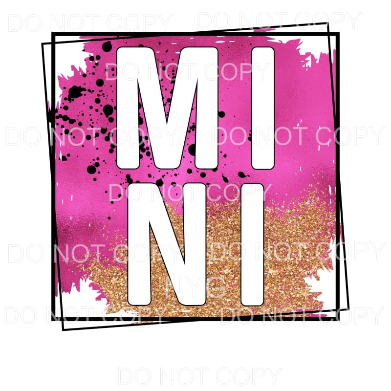 Mini Pink Gold Glitter Framed Sublimation transfers - Heat 