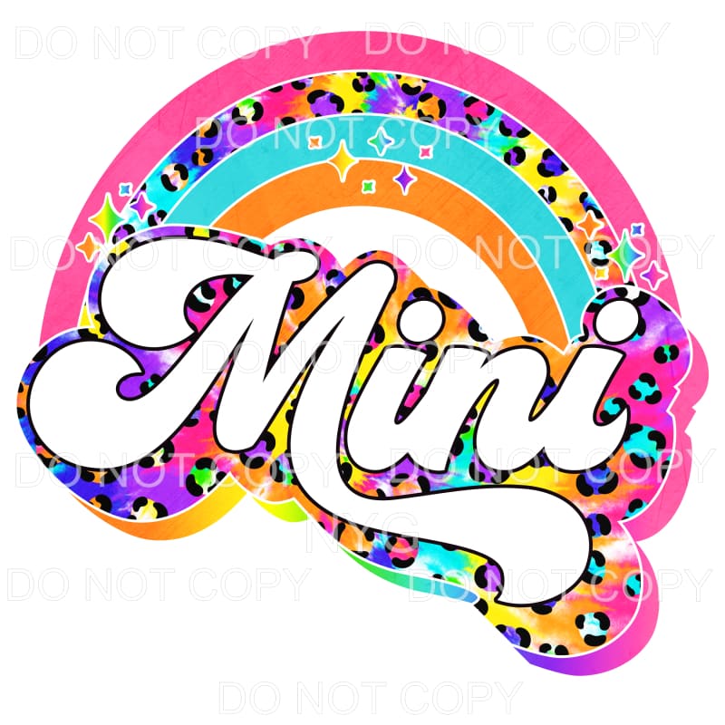 Mini rainbow leopard Lisa Frank Sublimation transfers - Heat