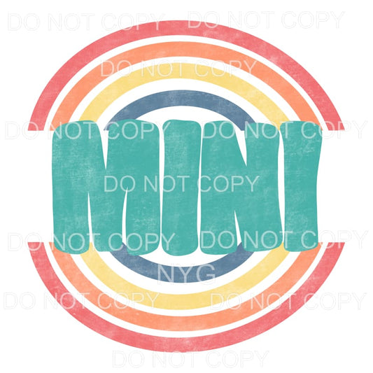 Mini Retro Rainbow Sublimation transfers - Heat Transfer
