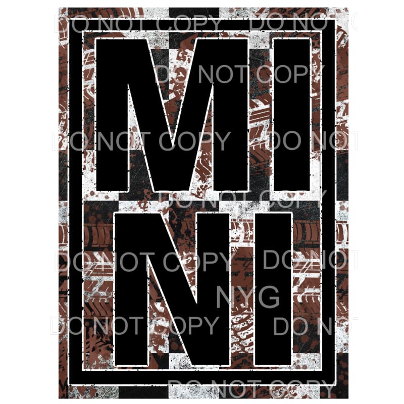 Mini Tire Tracks Black Framed Sublimation transfers - Heat 