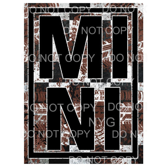 Mini Tire Tracks Black Framed Sublimation transfers - Heat 