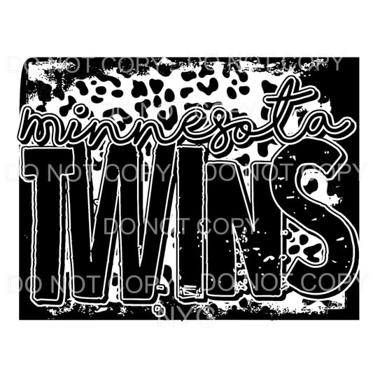 Minnesota Twins Baseball Black Leopard Sublimation transfers
