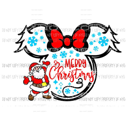 Minnie Mouse Christmas #2 Santa Sublimation transfers Heat Transfer