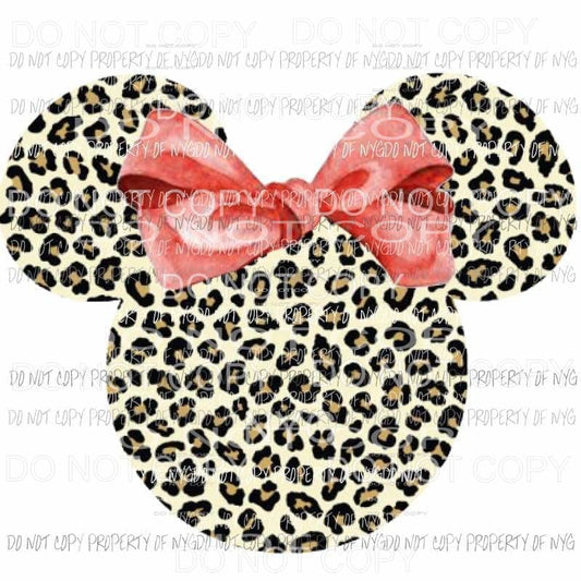 Minnie mouse Leopard Sublimation transfers Heat Transfer