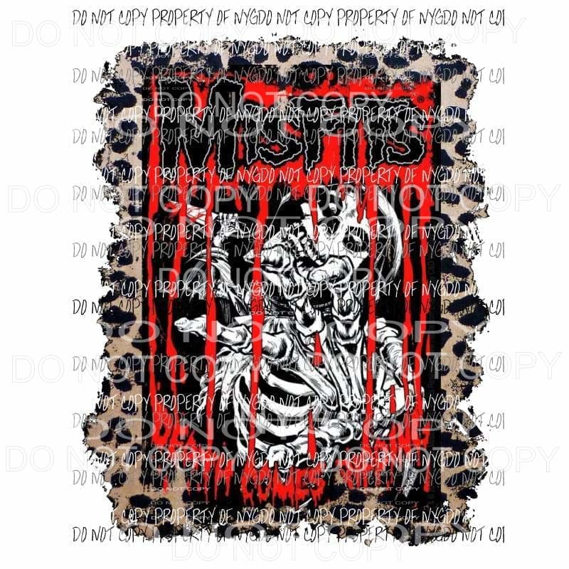Misfits #1 leopard red Sublimation transfers Heat Transfer