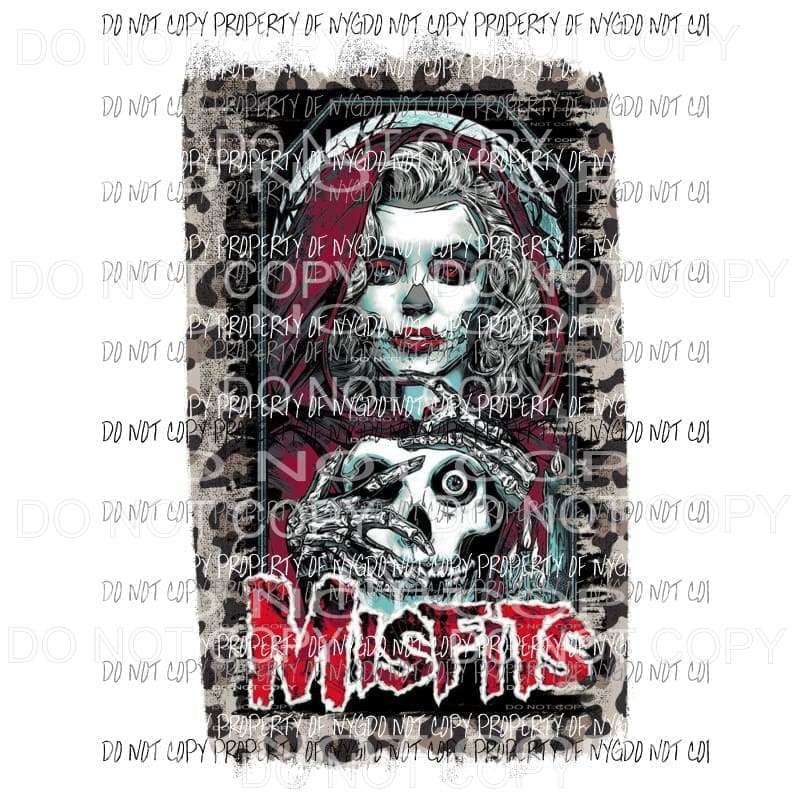 Misfits #2 woman skull leopard red Sublimation transfers Heat Transfer