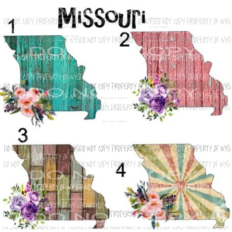 Missouri 4 to choose from sublimation transfers Heat Transfer