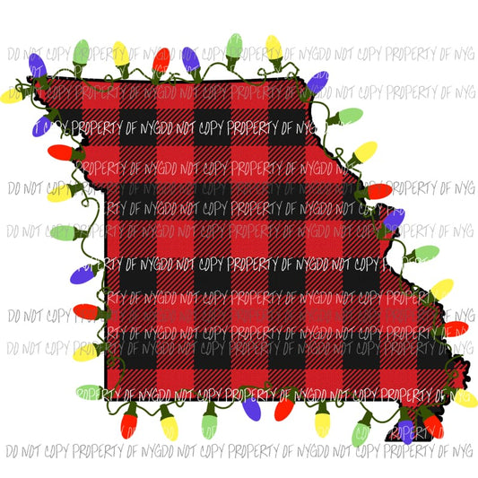 missouri red plaid lights sublimation transfers Heat Transfer