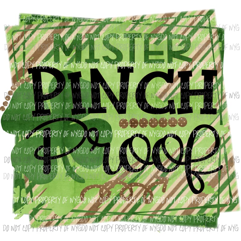 Mister Pinch Proof shamrock stripes Sublimation transfers Heat Transfer