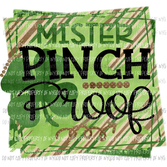 Mister Pinch Proof shamrock stripes Sublimation transfers Heat Transfer