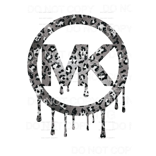 MK Gray Leopard Circle Drip Sublimation transfers - Heat 