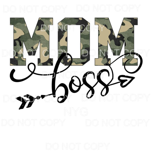 Mom Boss Camo Arrow Sublimation transfers - Heat Transfer