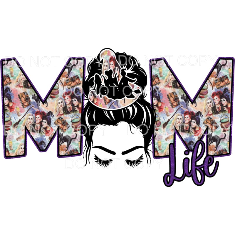 Mom Life Messy Bun Hocus Pocus Sanderson Sisters Purple 