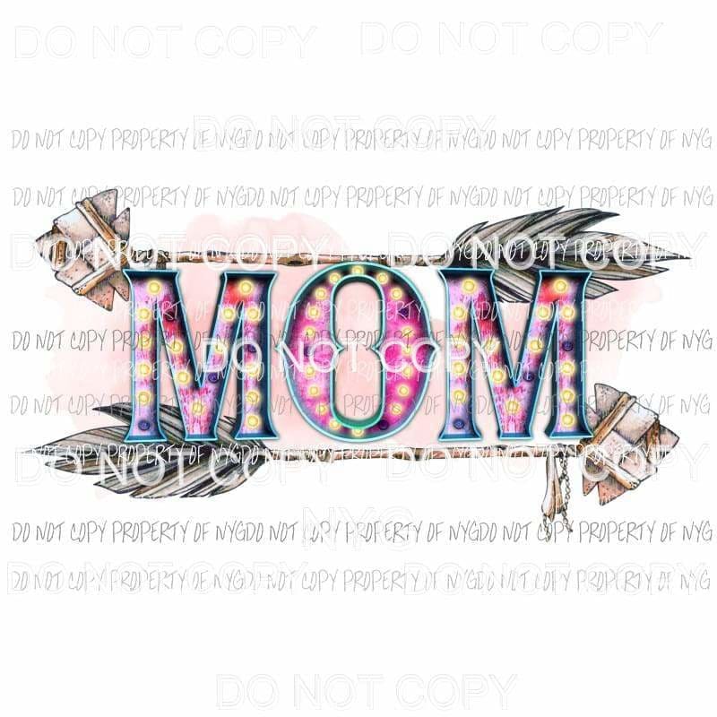 Mom Marquee arrows plaid Sublimation transfers Heat Transfer