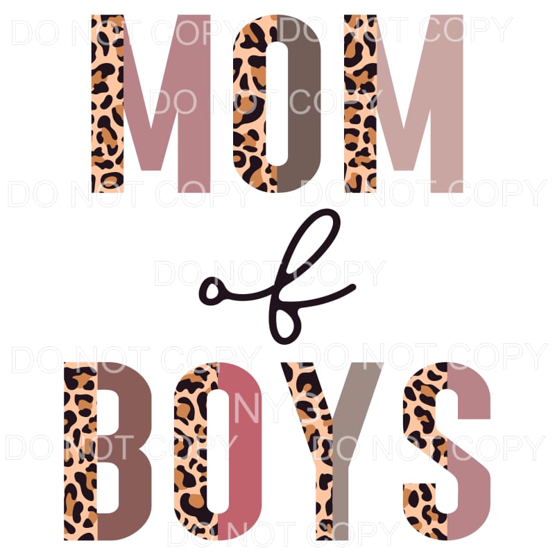 Mom Of Boys Half Leopard Neutrals Sublimation transfers - 