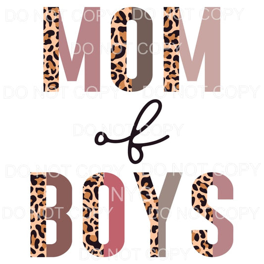 Mom Of Boys Half Leopard Neutrals Sublimation transfers - 