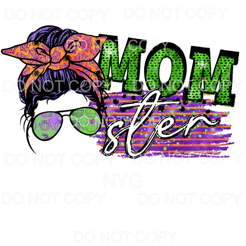 Momster Messy Bun Halloween Sublimation transfers - Heat 