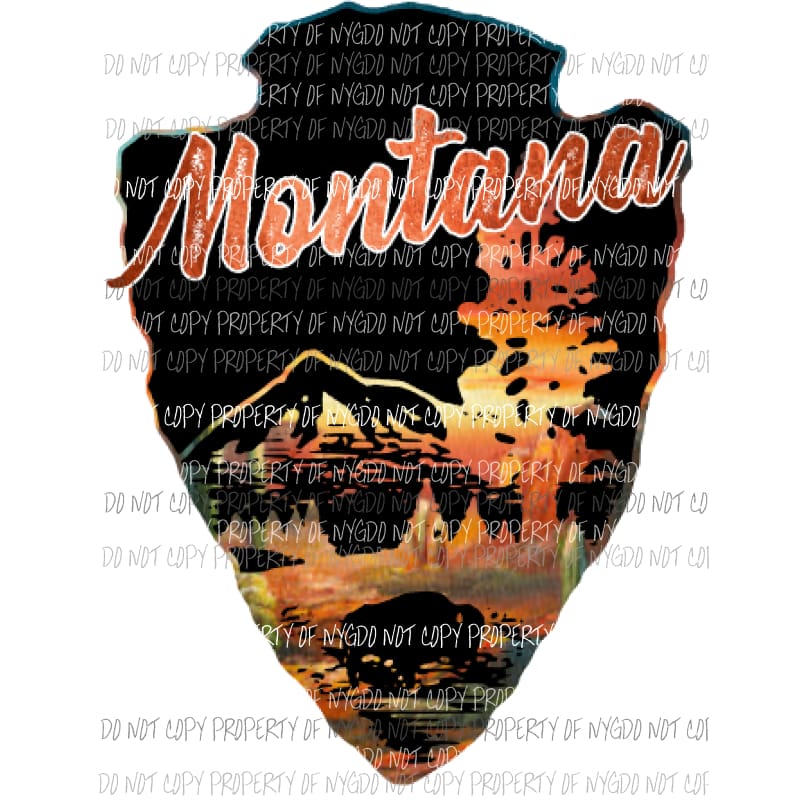Montana arrow head 1 Sublimation transfers Heat Transfer