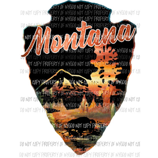 Montana arrow head 1 Sublimation transfers Heat Transfer