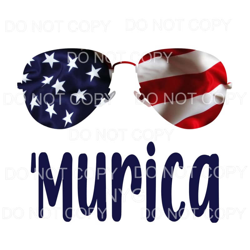 Murica American Flag Aviator Glasses Sublimation transfers -