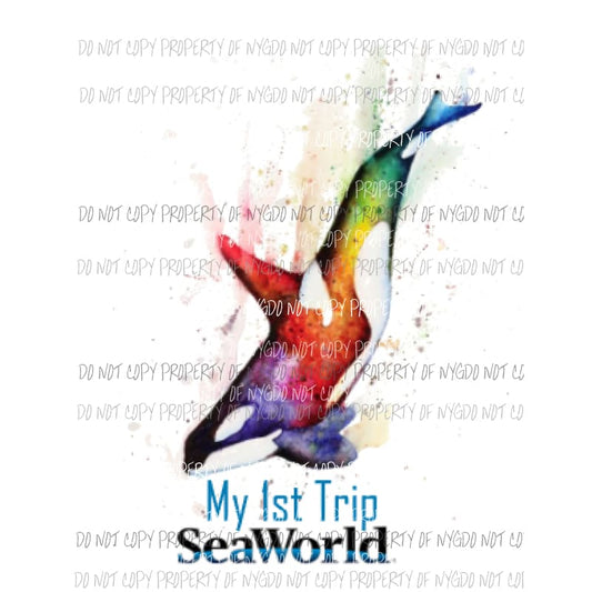 My 1st seaworld trip whale Sublimation transfers Heat Transfer