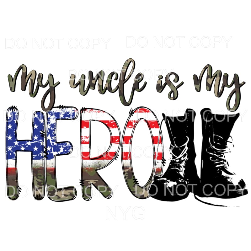 My Uncle Is My Hero Flag Military Boots Sublimation 