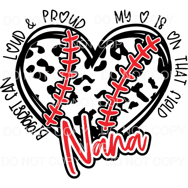 Nana Leopard Heart Baseball Biggest Fan Sublimation 