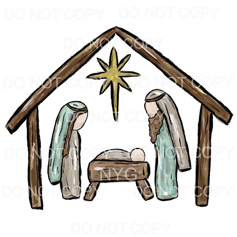 Nativity Scene Manger #1709 Sublimation transfers - Heat 