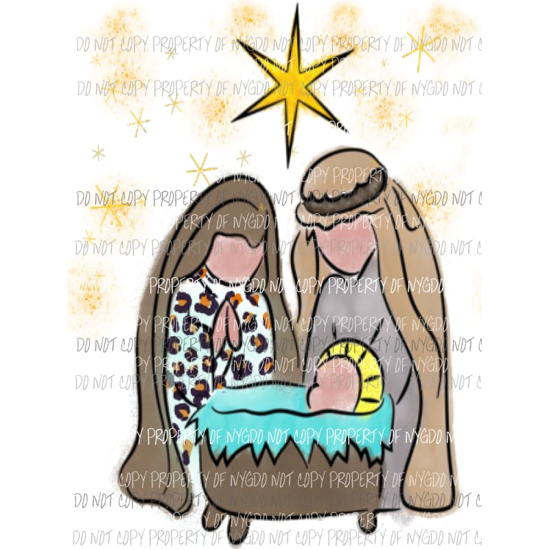 Nativity water color 2 Sublimation transfers Heat Transfer